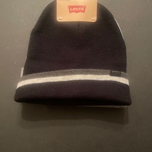 MENS LEVI'S BLACK N GREY 2-PACK BEANIE ONE SIZE